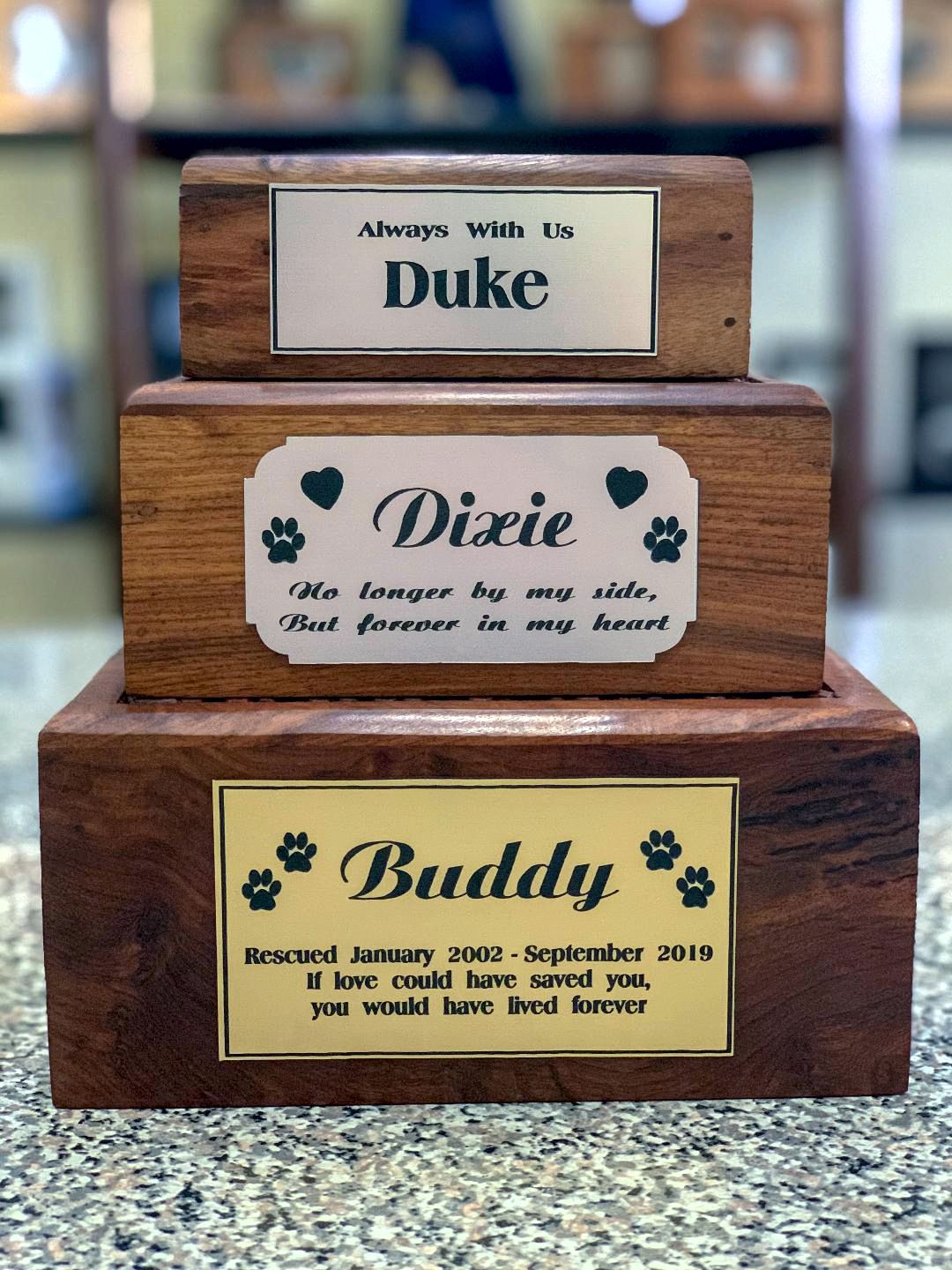 name plate for dog urn